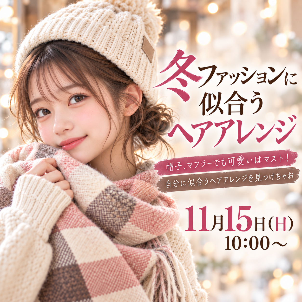 冬ファッションに似合うヘアアレンジ 11/15